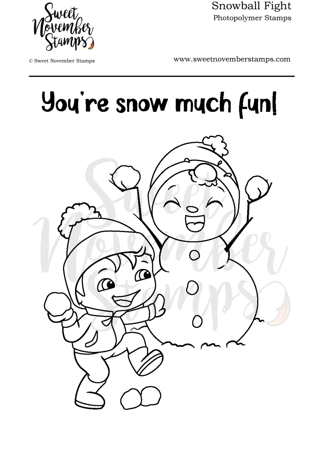 Clear Stamp Set - Snowball Fight