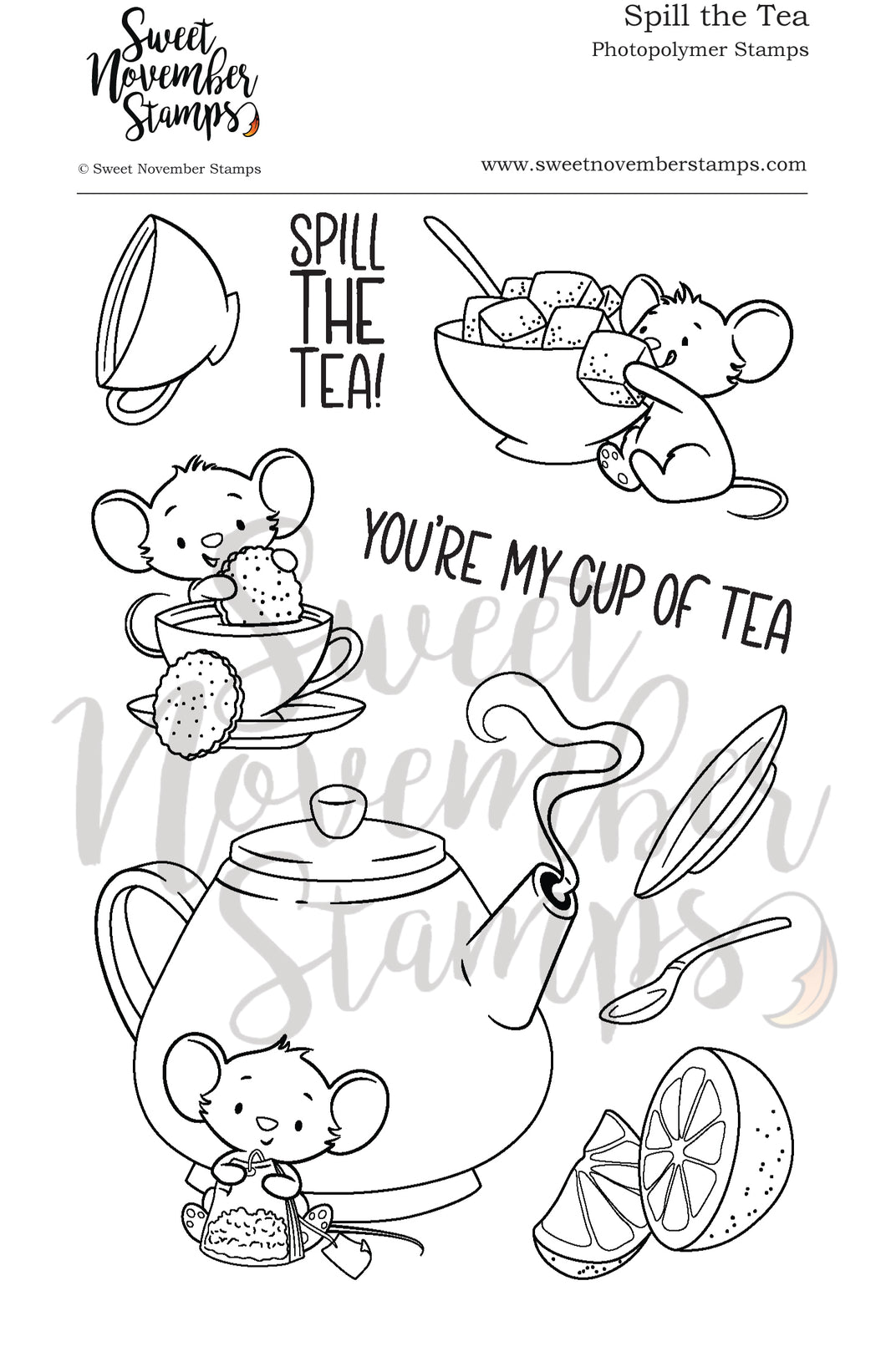 Clear Stamp Set - Spill the Tea