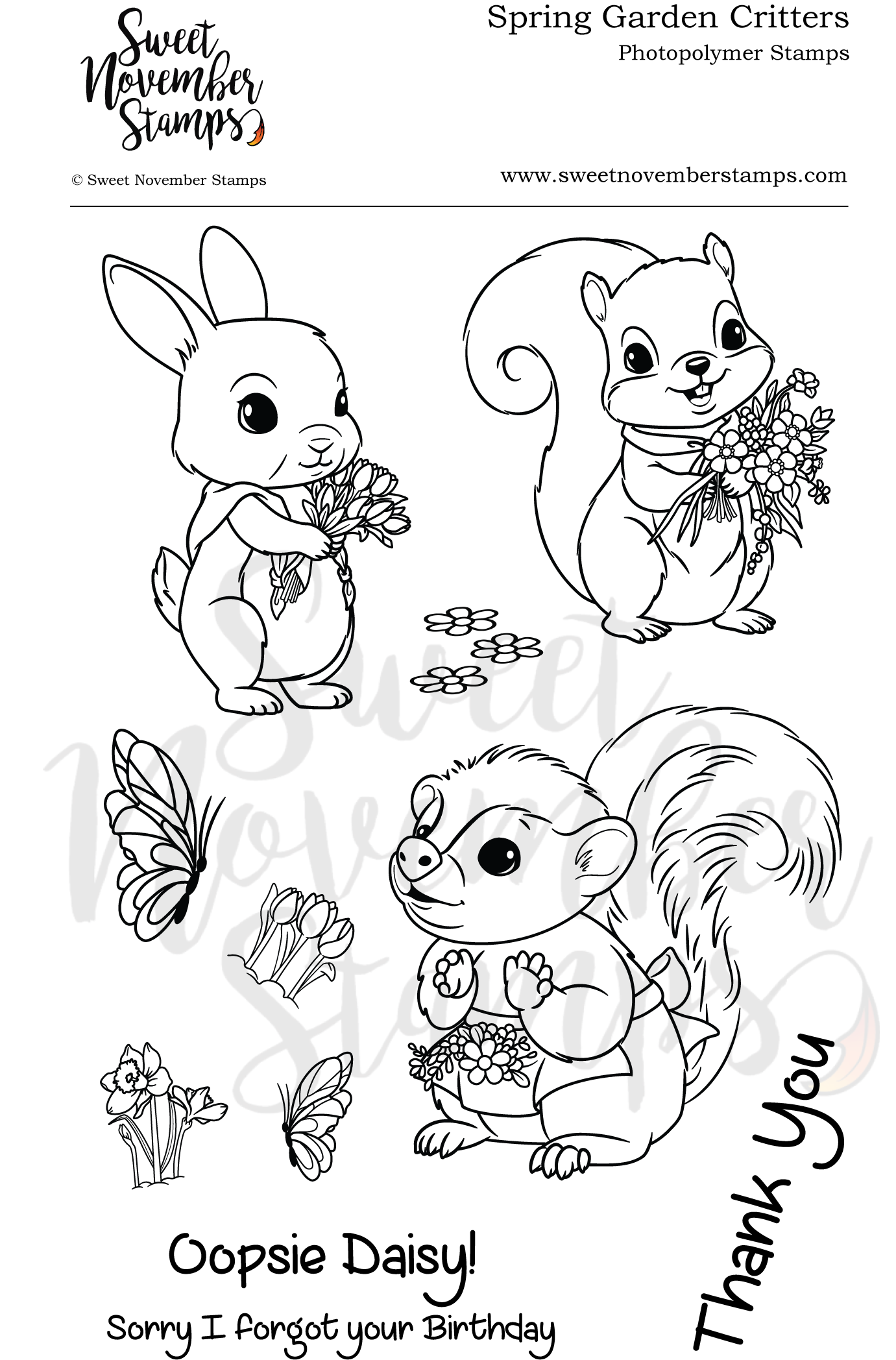 Clear Stamp Set - Spring Garden Critters