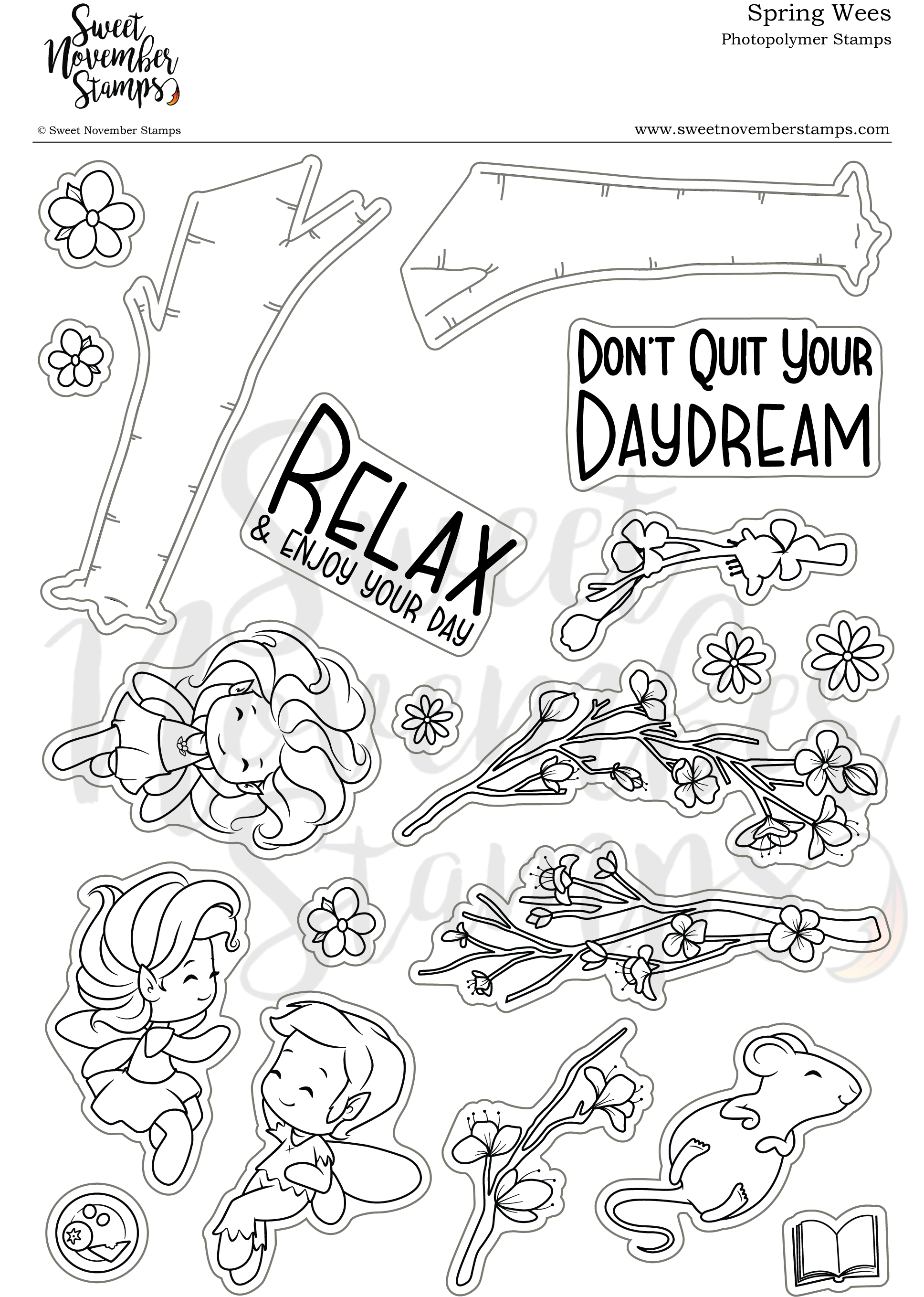 Clear Stamp Set - Spring Wees