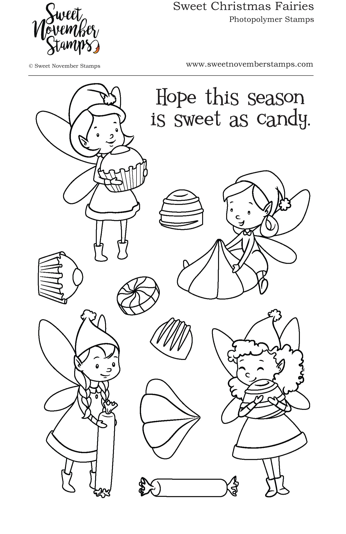 Clear Stamp Set - Sweet Christmas Fairies