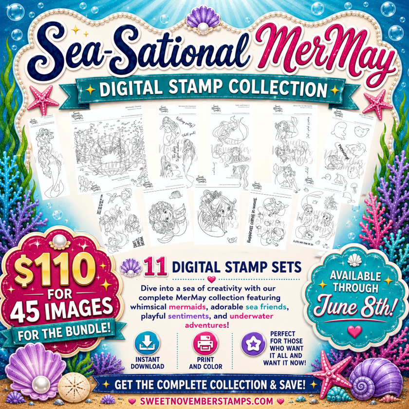 Digital Stamp -2026 Sea-Sational Mermay clear stamp bundle: DIGITAL EDITION
