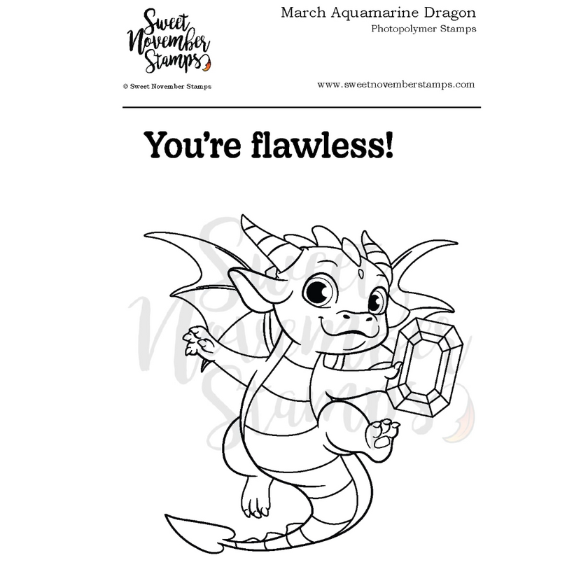 Clear Stamp Set - March Aquamarine Dragon