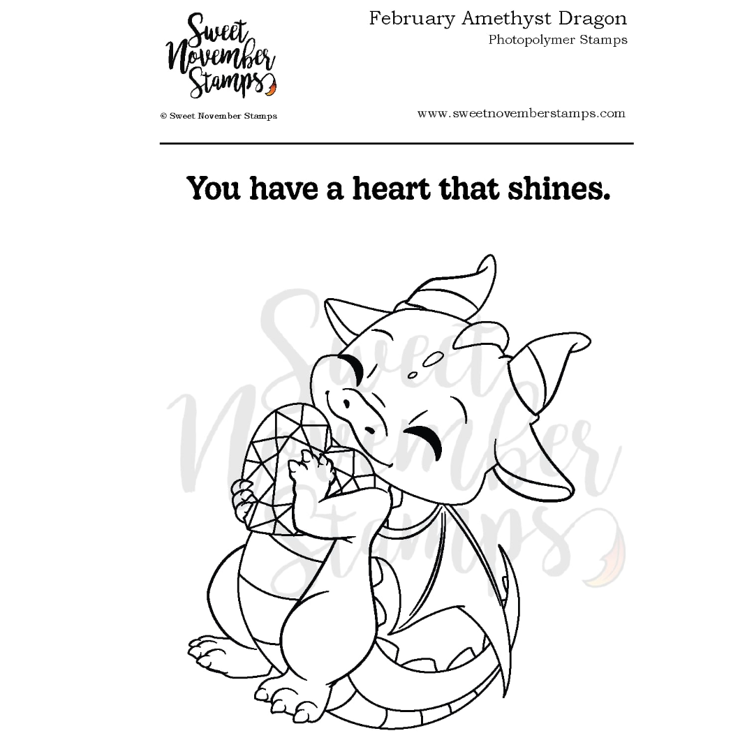 Clear Stamp Set - February Amethyst Dragon