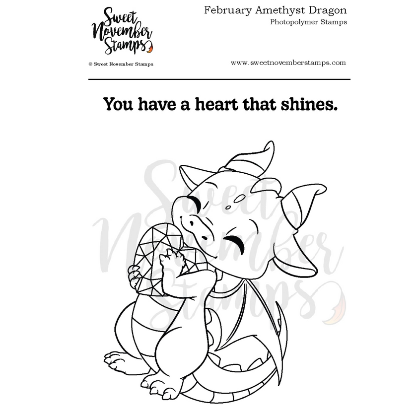 Clear Stamp Set - February Amethyst Dragon