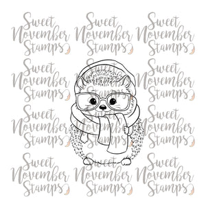 Digital Stamp - Cozy Fall Critters: Hadley Hedgehog