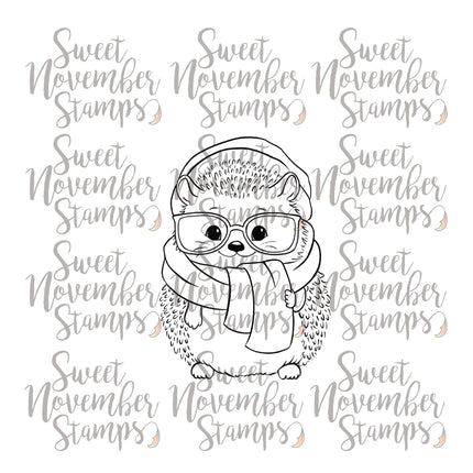 Digital Stamp - Cozy Fall Critters: Hadley Hedgehog