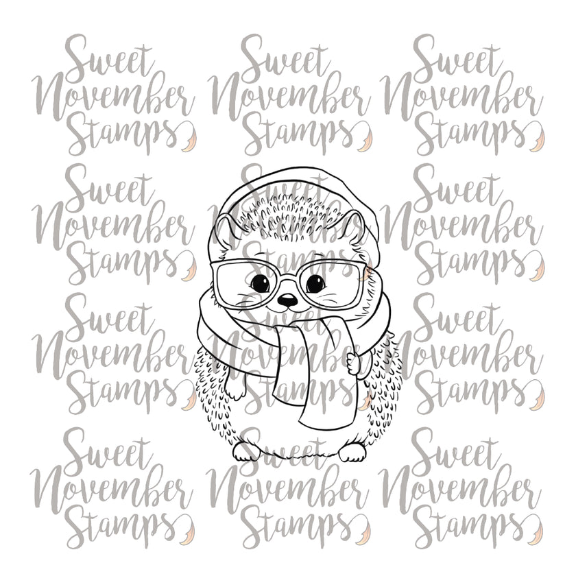 Digital Stamp - Cozy Fall Critters: Hadley Hedgehog