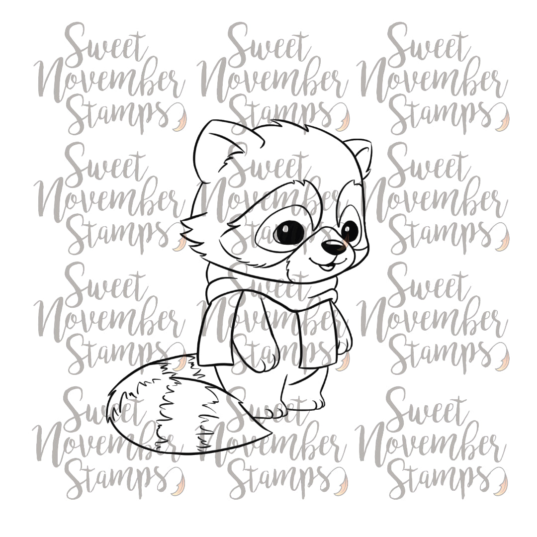 Digital Stamp - Cozy Fall Critters: Ridley Raccoon