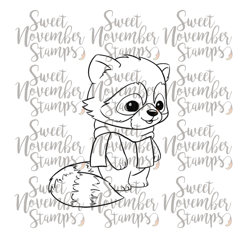 Digital Stamp - Cozy Fall Critters: Ridley Raccoon