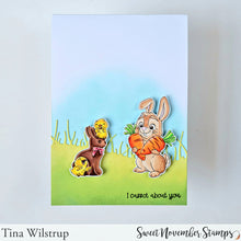 Load image into Gallery viewer, Digital Stamp - Prepping for Easter: Bunny with Carrots
