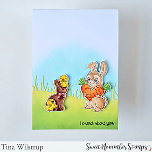 Digital Stamp - Prepping for Easter: Bunny with Carrots