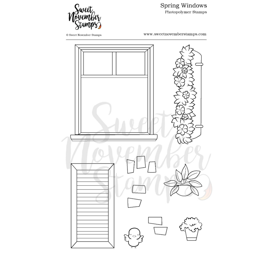 Clear Stamp Set - Spring Windows