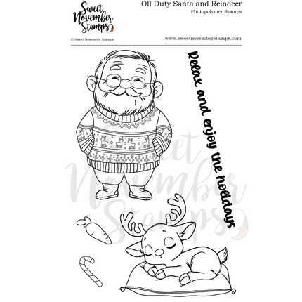 Clear Stamp Set - Off Duty Santa and Reindeer