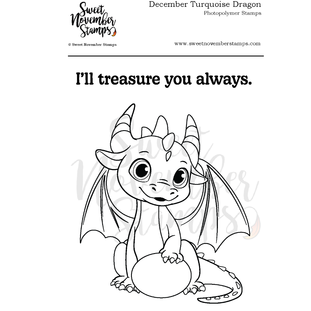 Clear Stamp Set - December Turquoise Dragon