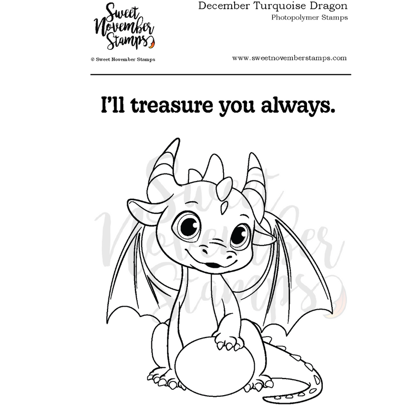 Clear Stamp Set - December Turquoise Dragon