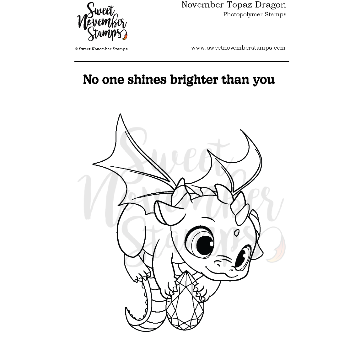 Clear Stamp Set - November Topaz Dragon