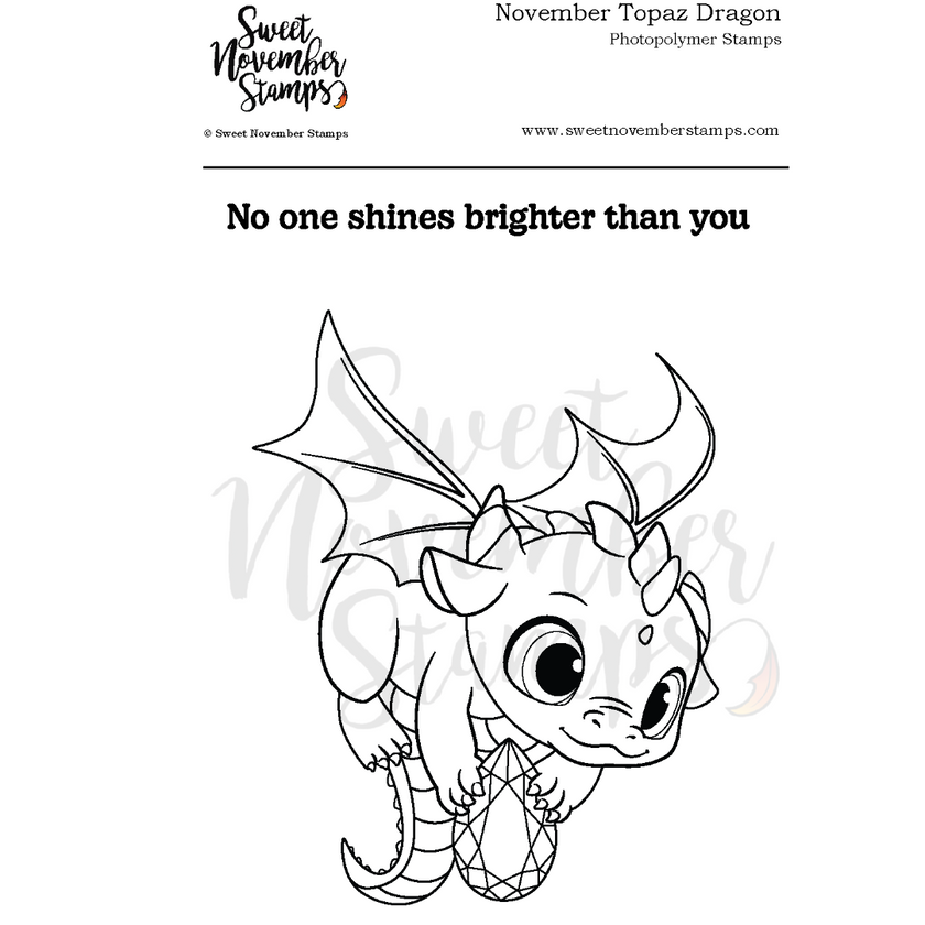 Clear Stamp Set - November Topaz Dragon