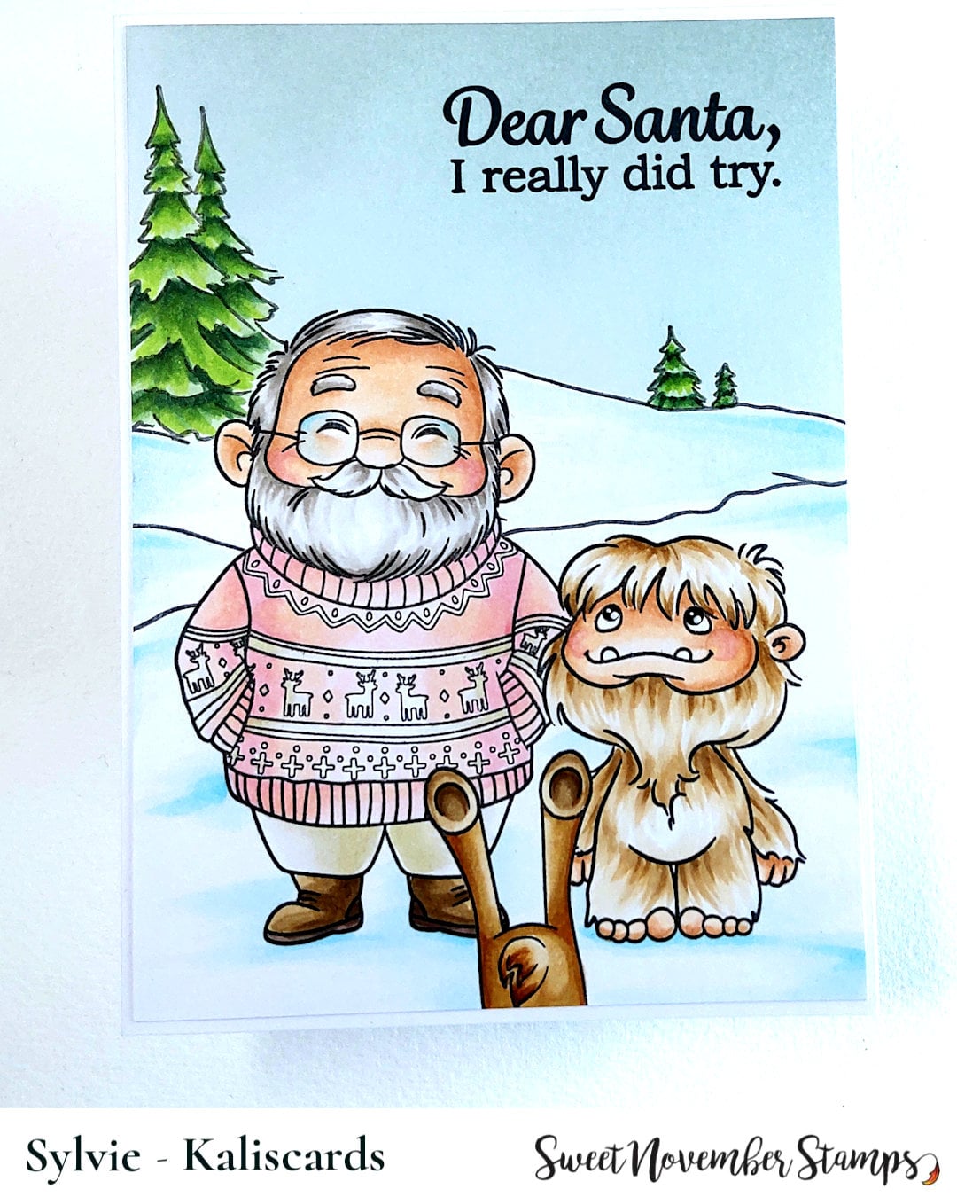 Clear Stamp Set - Off Duty Santa and Reindeer