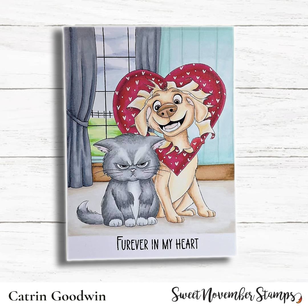 Digital Stamp - Scrappy and Sulky: Heart Attack