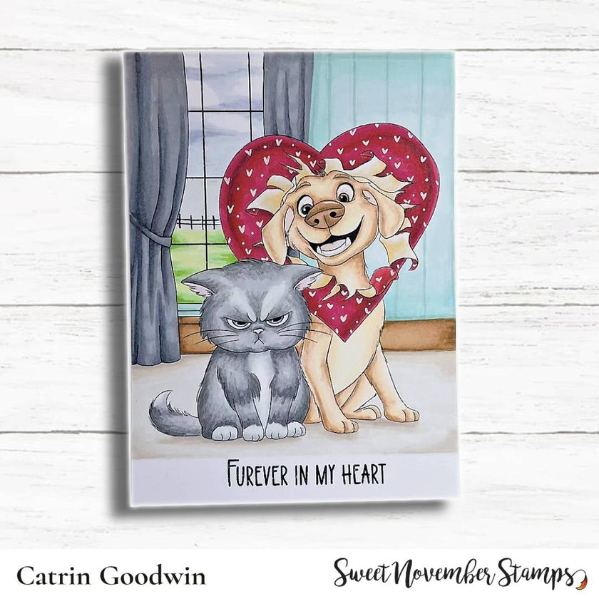 Digital Stamp - Scrappy and Sulky: Heart Attack