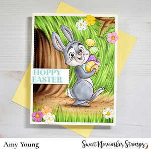 Digital Stamp - Prepping for Easter: Bunny with Eggs