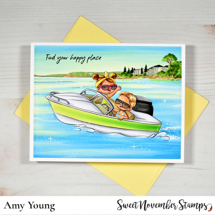 Digital Stamp - Summer On The Go: Motorboat