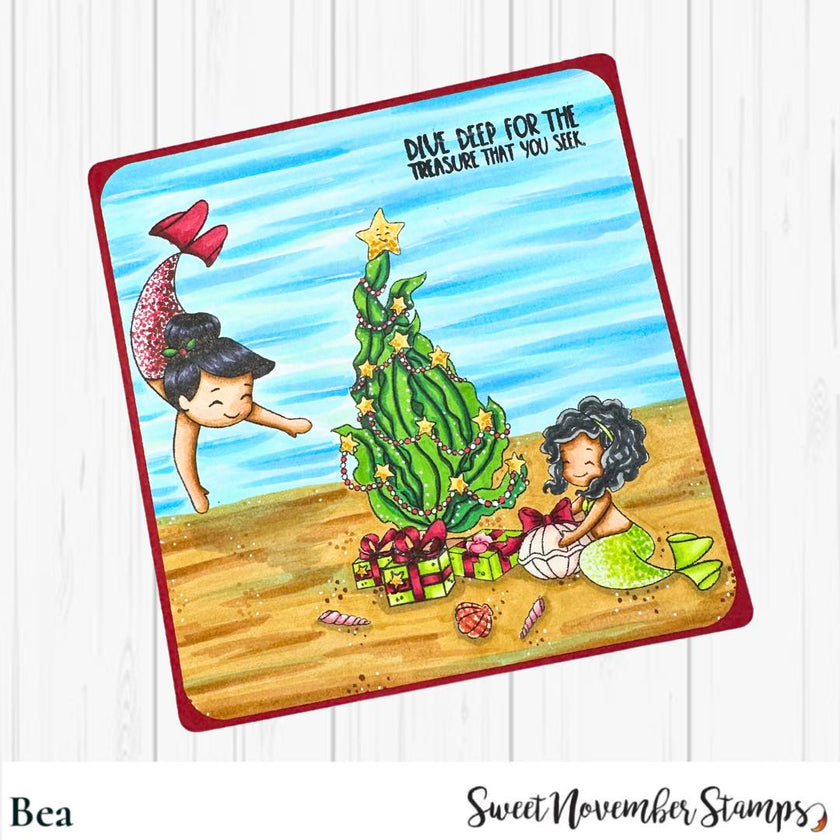 Digital Stamp - Merwee Christmas: Angelina and Seaweed Christmas Tree Scene Builder