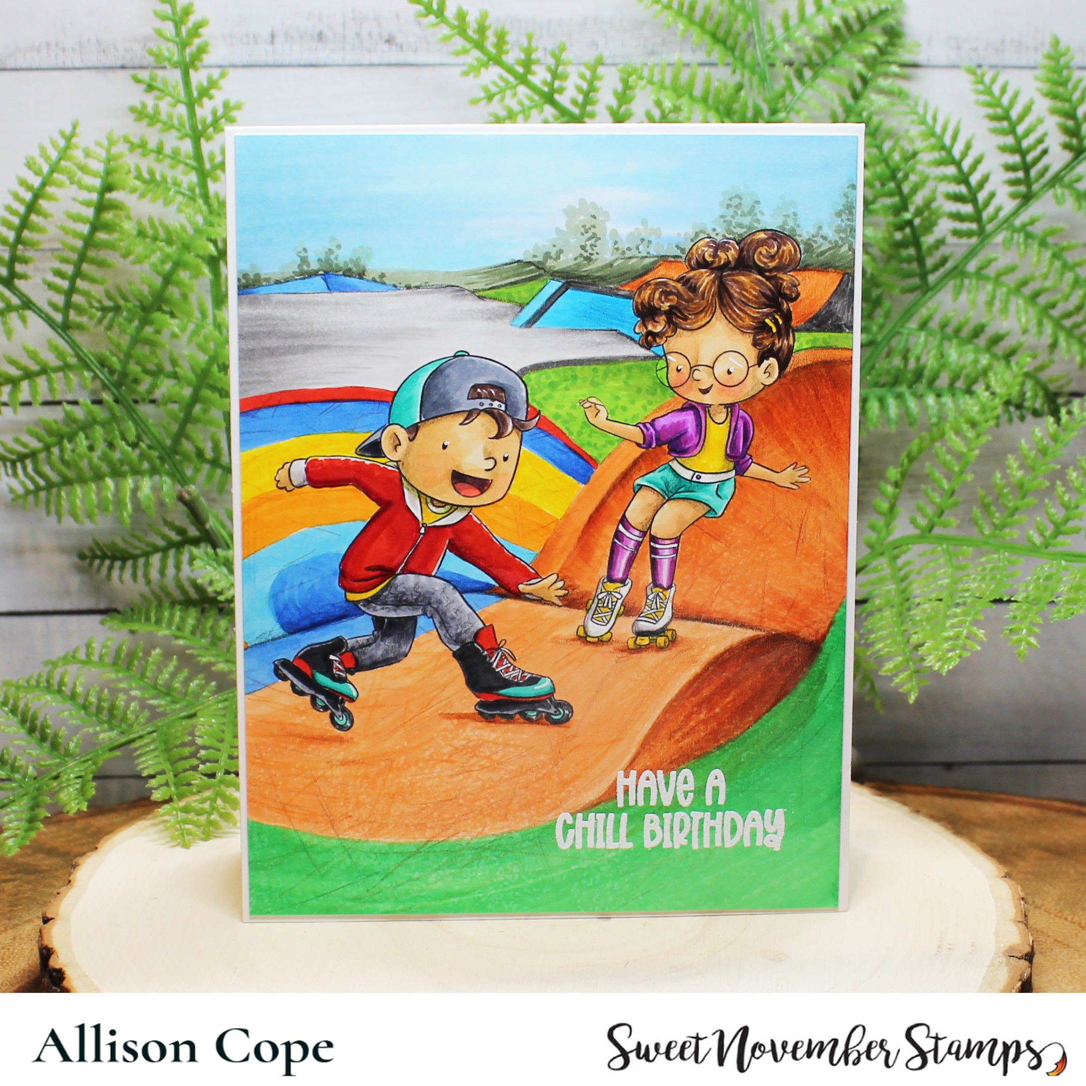 Digital Stamp - On the Go: Skating Austen and Kim