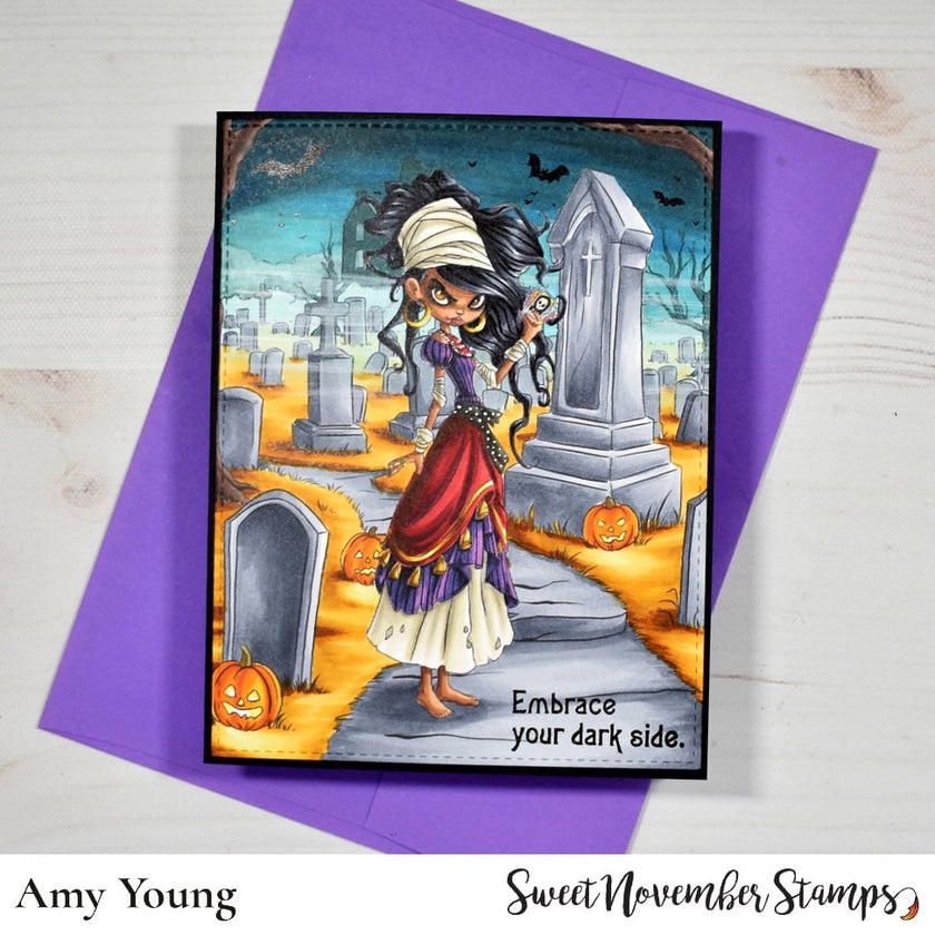 Digital Stamp - Spooky Season Spooktacular: Haunted Cemetery Backgound