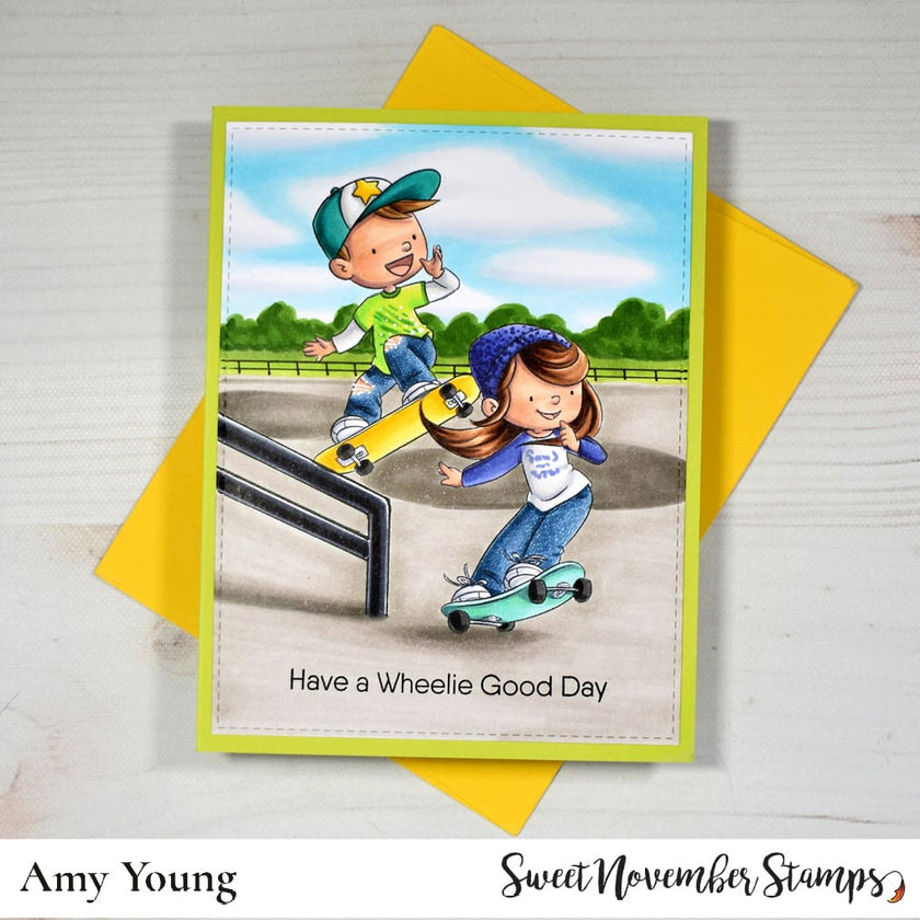 Digital Stamp - On the Go: Skateboard Roxie and Tony