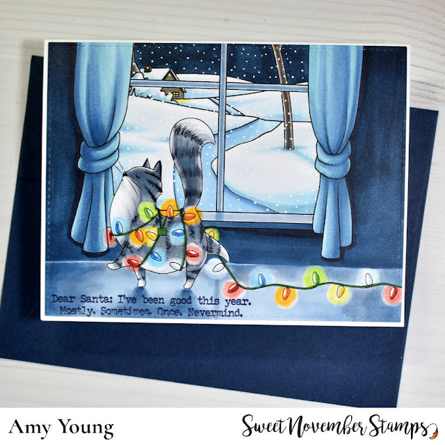 Digital Stamp - Midnight's Christmas Adventures: Midnight's lightshow