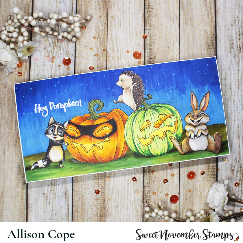 Digital Stamp - Pumpkin Pals: Funny Pumpkin with Fig