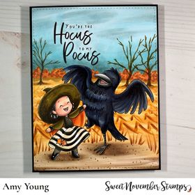 Digital Stamp - Witchwee: Sybil and her pal Poe