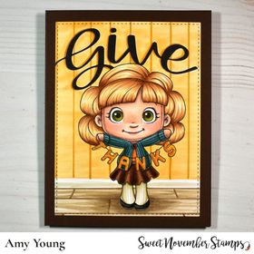 Digital Stamp - Thankful Cutie Girl