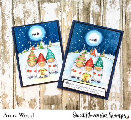 Digital Stamp - Gnome Home: Holiday scene builder set