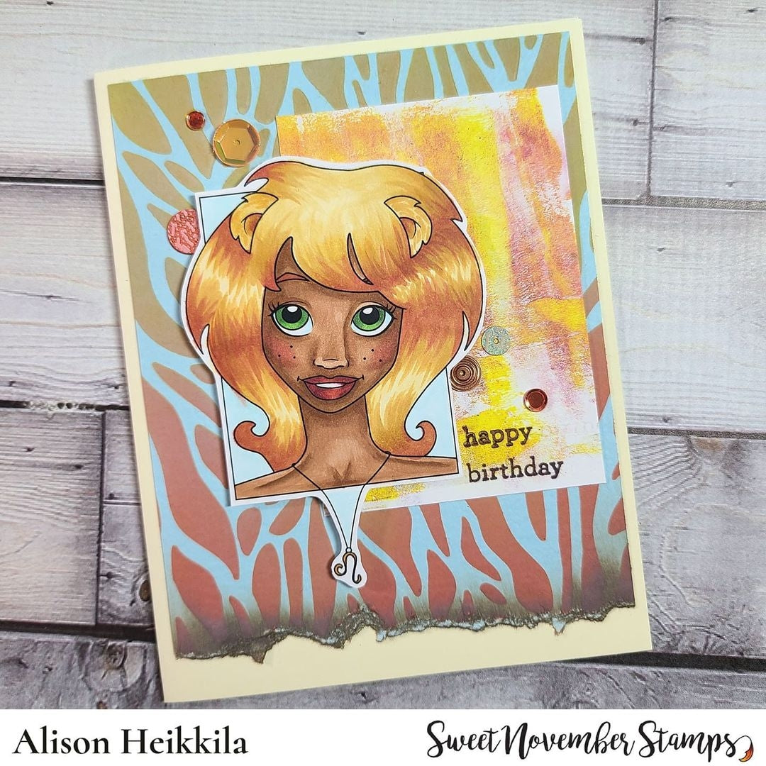 Digital Stamp - Zodiac Girl: Leo