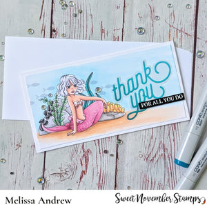 Digital Stamp - Mermaid Pals: Melody Shoresong and Cliff & Windy