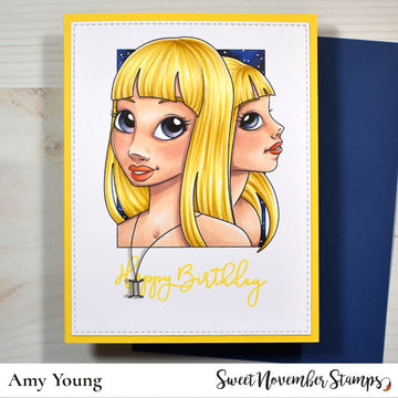 Digital Stamp - Zodiac Girl: Gemini