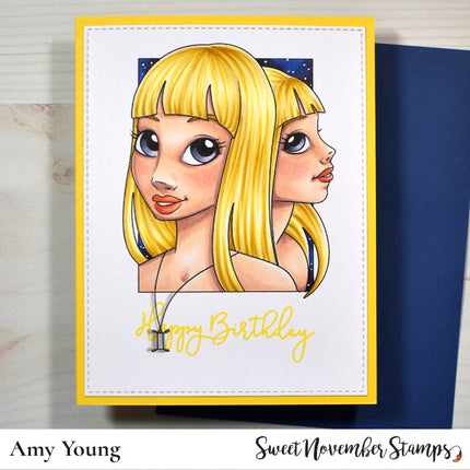 Digital Stamp - Zodiac Girl: Gemini