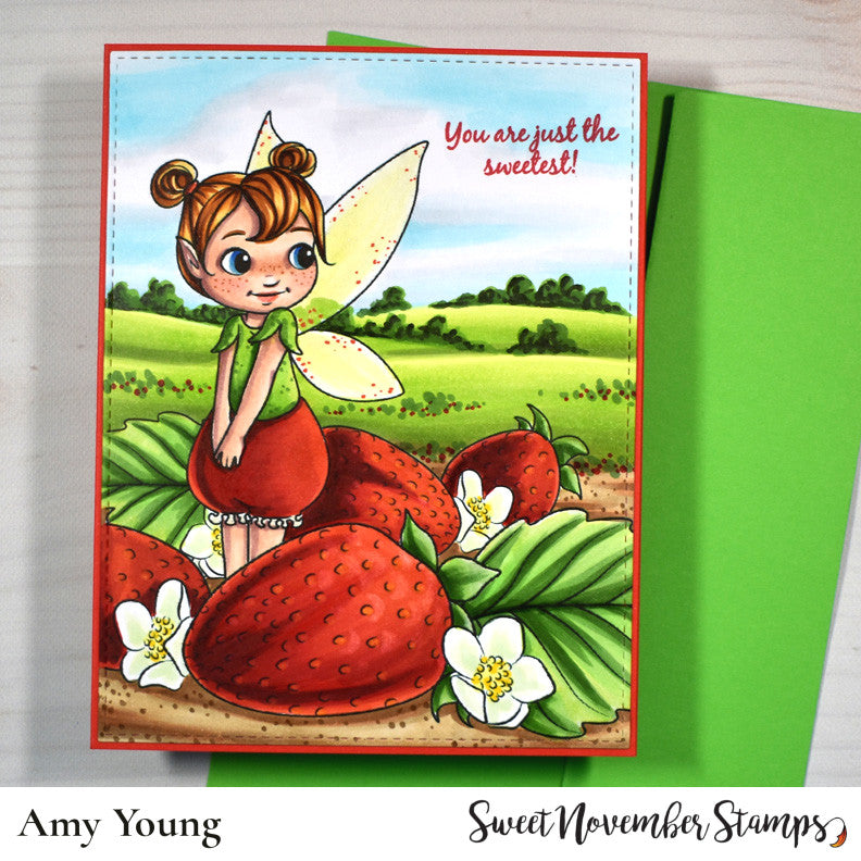 Digital Stamp - Summer Fruit Fairies: Strawberry