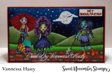 Digital Stamp - Friday the 13th Goth Dolls: Creepy Caitlin