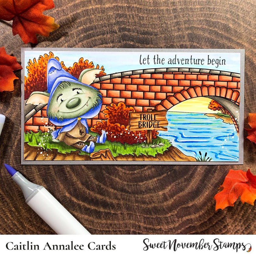 Digital Stamp - Don't Feed the Trolls: Troll Bridge Background Builder Set
