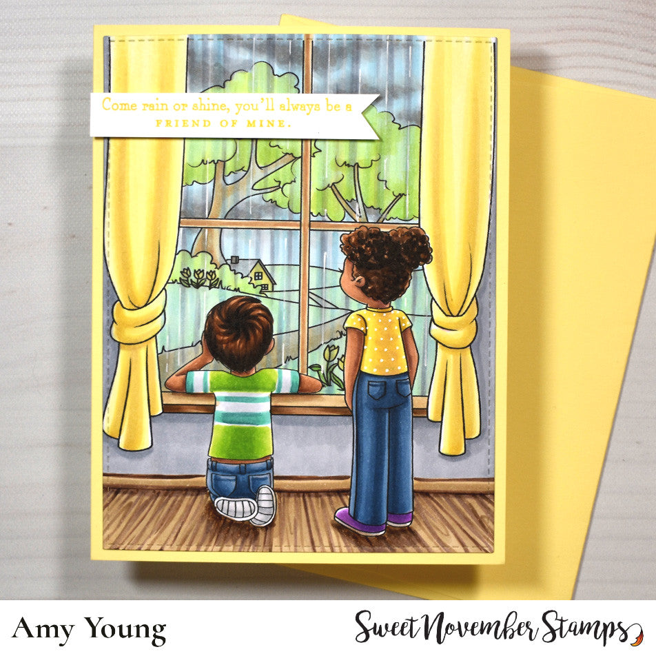 Digital Stamp: Spring is Back - Boy Kneeling