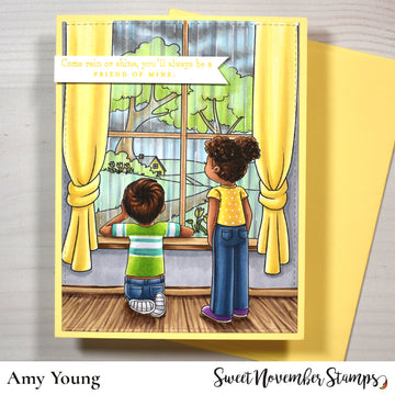 Digital Stamp: Spring is Back - Boy Kneeling