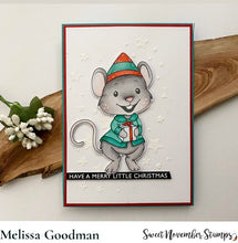 Load image into Gallery viewer, Digital Stamp - Merry Chrismouse: Elf Mouse
