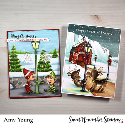 Digital Stamp - Background Builder: Light Pole and accessories