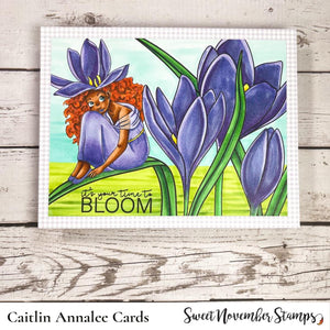 Digital Stamp - Spring Flower Faes: Crocus