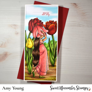 Digital Stamp - Spring Flower Faes: Tulip