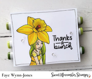 Digital Stamp - Spring Flower Faes: Daffodil